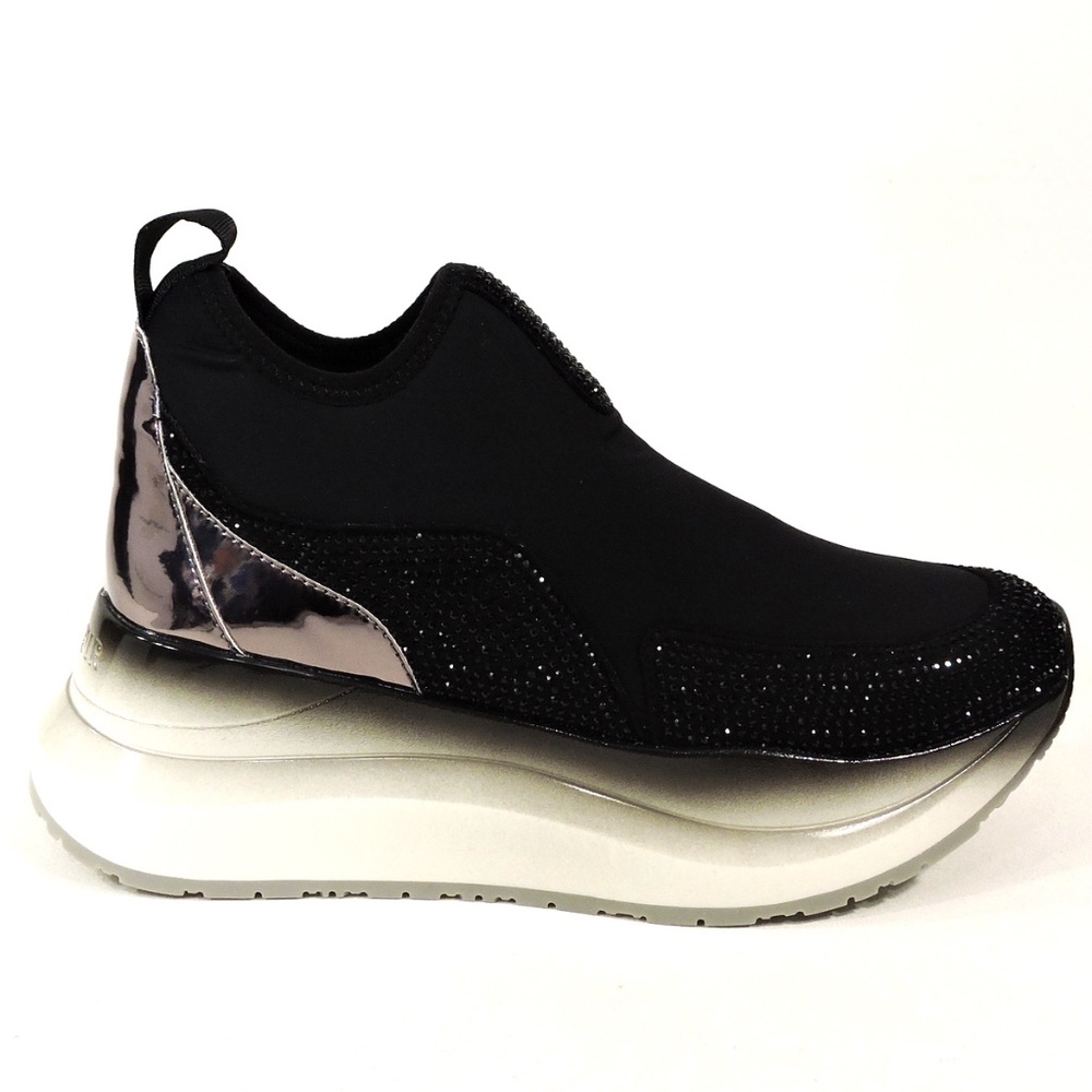 CAFENOIR 🇮🇹 WOMENS COMFORT BLACK STRETCH SNEAKERS - Picture 4 of 8